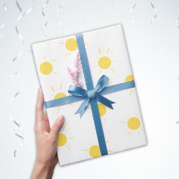 Schattige Eenvoudig Zonnepatroon Baby shower Cadeaupapier