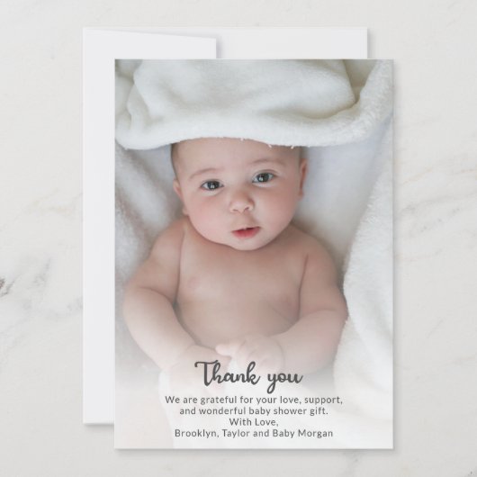 Schattige Eenvoudige Aangepaste Foto Dank Je Wel N Bedankkaart (Voorkant)
