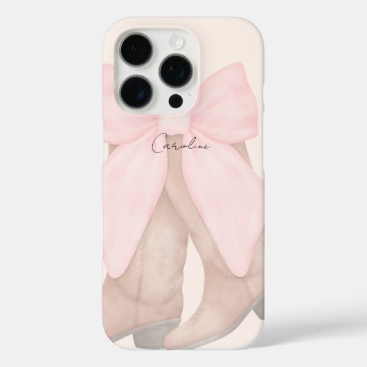 Schattige Eenvoudige Trendy Roze Strik & Laarzen E Case-Mate iPhone Case (Achterkant)