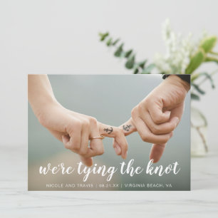 Schattige Eenvoudige Zeevaart Foto Moderne Trouwda Save The Date