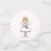 Schattige Eerste Heilige Communie meisje Confetti (Kleine voorkant)