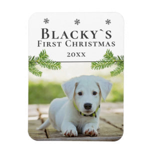 Schattige eerste kerst Puppy kerst foto Magneet