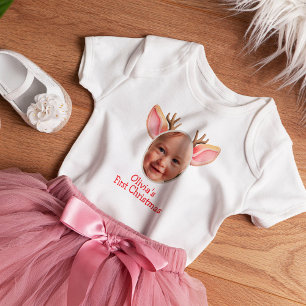 Schattige Eerste Kerstmis Baby Rendier Romper