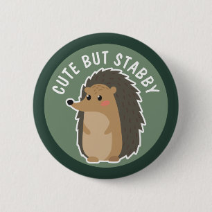 Schattige egel: Cute but Stabby Ronde Button 5,7 Cm