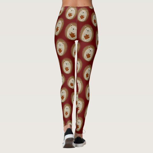 Schattige egel die een hart vasthoudt leggings (Achterkant)