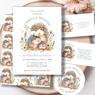 Schattige egel familie Baby shower Kaart