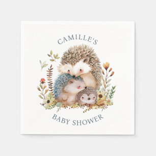 Schattige egel familie Baby shower Servet
