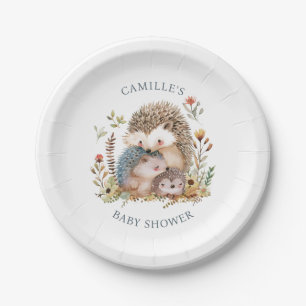 Schattige egel familie roze Baby shower Papieren Bordje