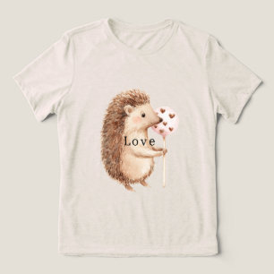 Schattige Egel Hartjes Liefde Tri-Blend Shirt