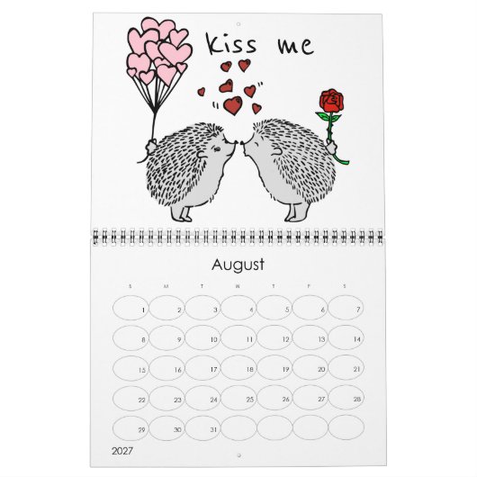 schattige egel kalender (Aug 2027)