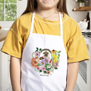 Schattige Egel Kleurrijke Veldbloemen Bos Kinder Schort