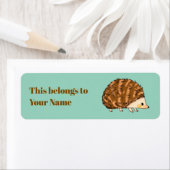 Schattige egel Label met Aangepaste Naam (Insitu)