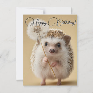 Schattige egel met een paardenbloem briefkaart