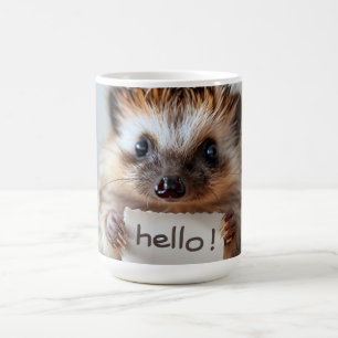 Schattige Egel met "Hallo!" Bord Koffiemok