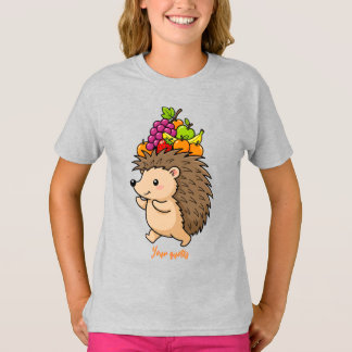 Schattige egel met vers fruit t-shirt