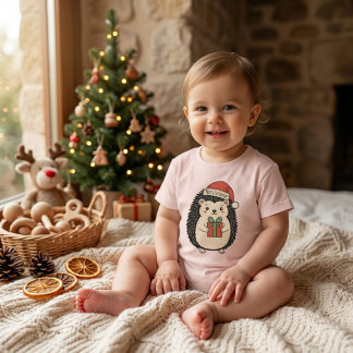 Schattige egel vrolijk kerstfeest