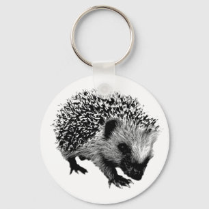 Schattige egel. Wildlife Digital Engraving Sleutelhanger