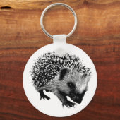 Schattige egel. Wildlife Digital Engraving Sleutelhanger (Voorkant)
