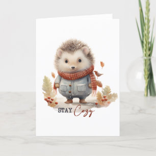 Schattige Egel Winter BLANKO Feestdagen Kaart