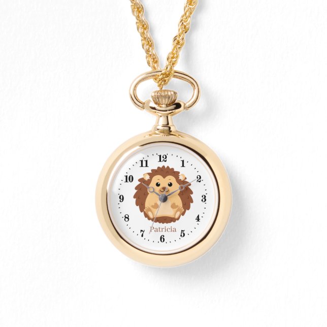 schattige egelliefhebbers voegen naam toe horloge (Voorkant)