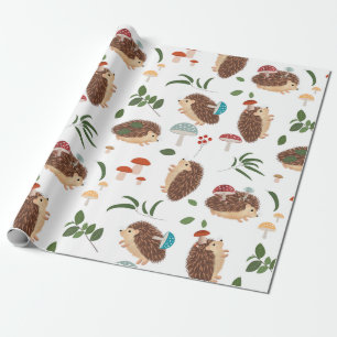 Schattige Egelmushroomen Bos Dieren Cadeaupapier