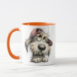Schattige eigenzinnige hond tekening mok