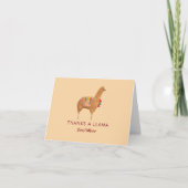 Schattige Elegant Llama Alpaca Hand-Geïllustreerd  Bedankkaart (Voorkant)