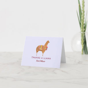 Schattige Elegant Llama Alpaca Hand-Geïllustreerd Bedankkaart