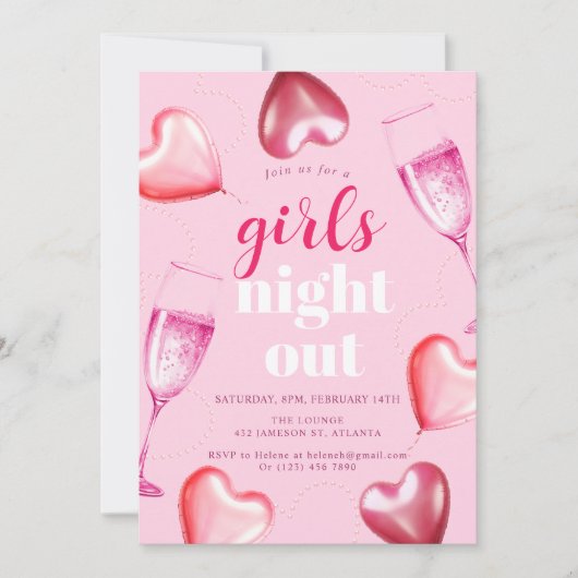 Schattige Elegant Roze Verjaardags Meisjes Night O Kaart (Voorkant)