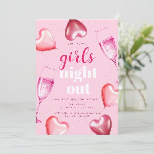 Schattige Elegant Roze Verjaardags Meisjes Night O Kaart (Staand voorkant)