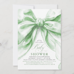 Schattige Elegante Groene Strik Baby Borrel Kaart
