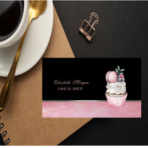 Schattige Elegante Macaron Cupcake Bakkerij Visitekaartje