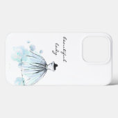 schattige elegante , meisje blauwe , moderne bloem Case-Mate iPhone case (Achterkant (horizontaal))