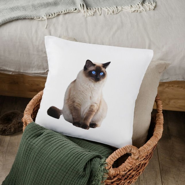 Schattige Elegante Siamese Kat Gepersonaliseerde D Kussen (Creator heeft geüpload)
