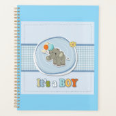 Schattige Elephant Baby Boy aangekondigd Planner (Voorkant)