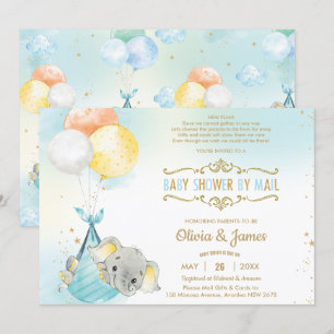 Schattige Elephant Boy Virtual Baby shower per pos Kaart