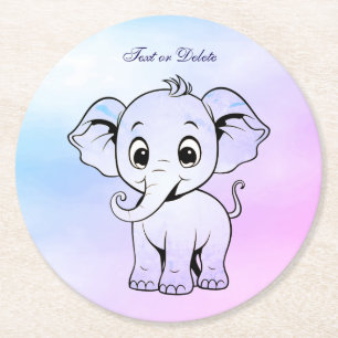 Schattige Elephant Paper Onderzetter