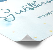 Schattige Elephant Plane Adventure Blue Gastenboek Poster (Hoek)