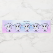 Schattige Elephant Water Bottle Label Waterfles Etiket (Enkel label)