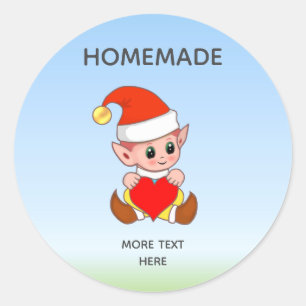 Schattige Elf en Thuisgemaakte Tekst Klassieke Ron Ronde Sticker