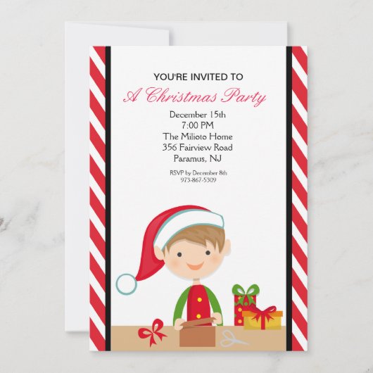 Schattige Elf in Workshop Kerstfeest Uitnodigen Kaart (Voorkant)