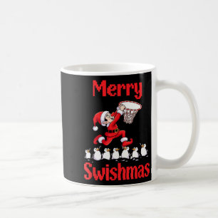 Schattige Elf Kerstman Basketbal Pinguïns Illustra Koffiemok