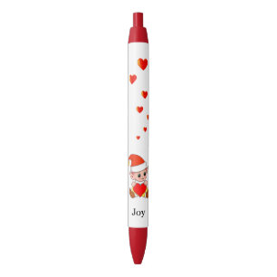 Schattige elf met liefdeshartjes op witte achtergr zwarte inkt pen