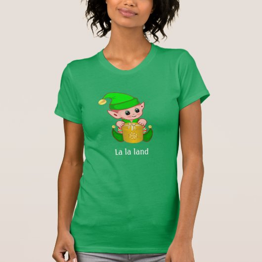 Schattige Elf & Persoonlijke Tekst T-shirt (Voorkant)