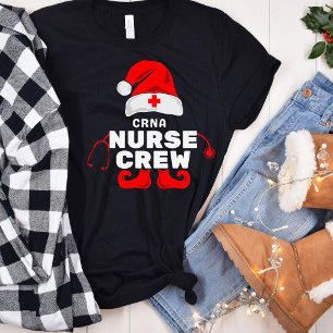 Schattige Elf Verpleegster CRNA Kerst Crew T-shirt