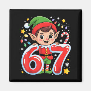 Schattige Elf Zes Zeven 6 7 Meme Grappig Kerst Kos Magneet