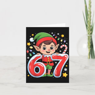 Schattige Elf Zes Zeven 6 7 Meme Grappige Kerst Kl Kaart
