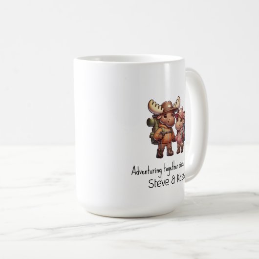 Schattige elfkoppel samen op avontuur koffiemok (Voorkant rechts)