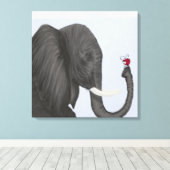 Schattige ellephant en luidolie canvas afdruk (Insitu (Houten vloer))