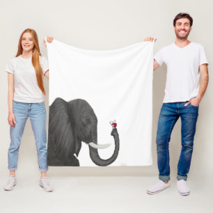 Schattige ellephant en luidolie fleece deken